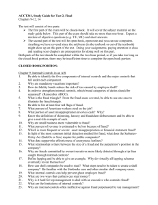 ACCT341, Study Guide for Test 2, Final
