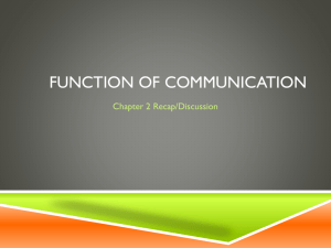 Function of communication