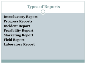 Criteria for Writing Reports