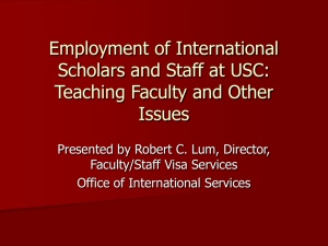 Employment of Foreign Nationals at USC: An Immigration Overview
