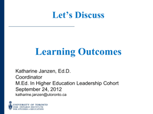 Defining Learning Outcomes