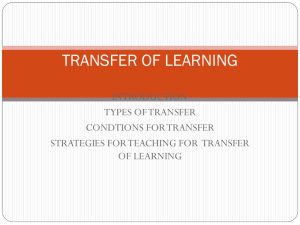 Types of transfer of learning