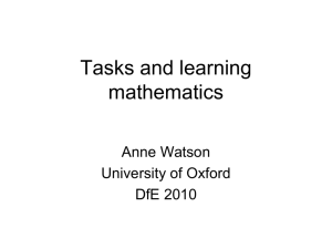 DfE tasks 2010