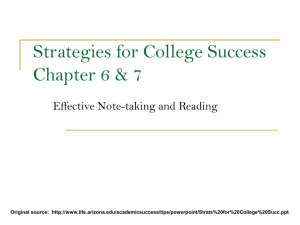 Chapters 6 & 7 - Note-taking and Reading Textbooks-