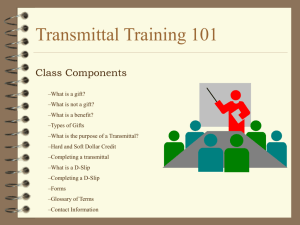 Transmittal Training 101 - Office of the Vice President for Finance