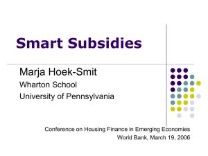 Smart Subsidies