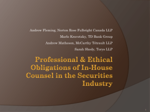 Professional & Ethical Obligations of In