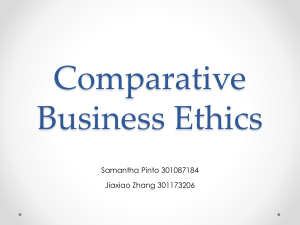 Reflection 2 Group 6 Comparative business ethics