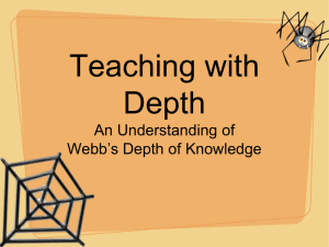 Teaching with Depth An Understanding of Webb's Depth of