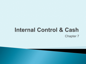 Internal Control & Cash