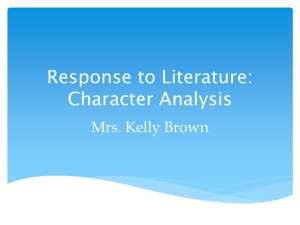 Response to Literature: Character Analysis