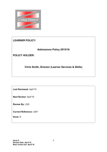 1.2 Special Educational Needs and Disability