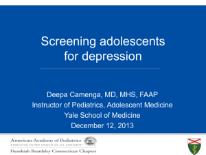 Assess High Risk Youth or Youth with Emotional Issues for Depression