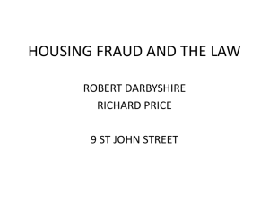 Housing Fraud and the Law - workshop slides