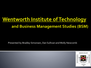 Wentworth Institute of Technology Business Management (BSM)