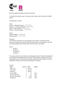 Pre-production documents - BFI Film Academy Bristol