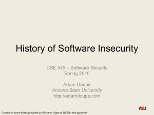 History of Software Insecurity