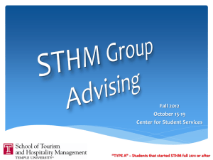STHM Group Advising - School of Tourism and Hospitality
