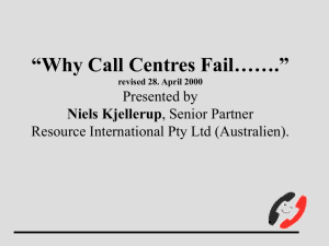 Why Call Centres fail - Call Centre Managers Forum
