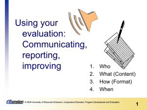 Use your findings: Communicate Improve