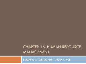 CHAPTER 16: Human Resource Management