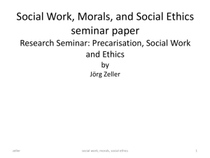 Social Work, Morals, and Social Ethics seminar paper