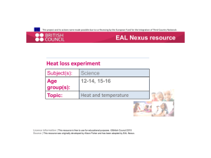 Heat loss experiment - EAL Nexus
