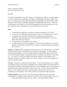 College Composition IIFall 2014 Paper 3: Proposal Argument Draft