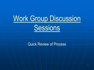 Work Group Discussion Sessions - American Association of State