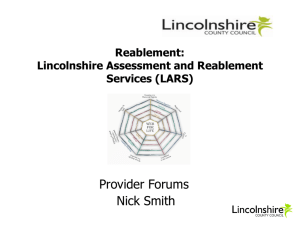 Lincolnshire Assessment and Reablement Services (LARS)