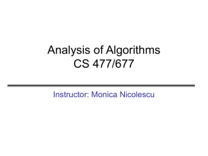 Analysis of Algorithms CS 465/665