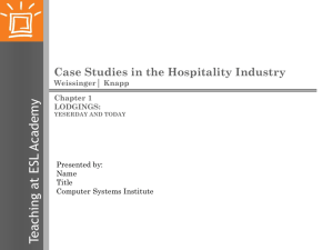 File - Case Studies in the Hospitality Industry