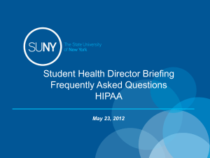 HIPAA's Applicability Across SUNY