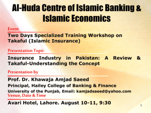 A Review TAKAFUL - AlHuda Centre of Islamic Banking & Economics