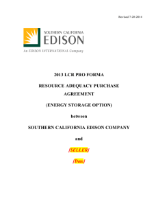 Energy Storage Agreement - Southern California Edison