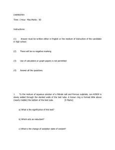 Scholastic Aptitude Test (SAT) Chemistry Question Paper