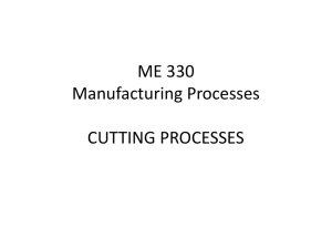 Process variation Major cutting processes