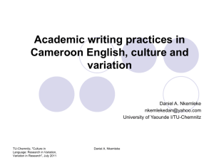 Nkemleke-Academic Writing & Culture