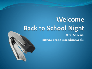 Back to School Night - San Juan Unified School District