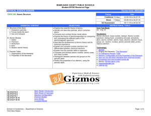 Topic XIII – Atomic Structures - Science - Miami