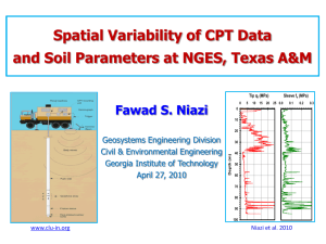 Spatial Variability of CPT Data and Soil Parameters at NGES, Texas