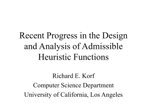 Design and Analysis of Admissible Heuristic Functions