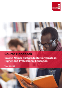 Postgraduate Certificate in Higher and Professional Education