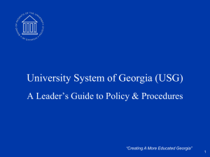USG Leadership Guide - University System of Georgia