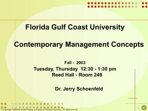 Florida Gulf Coast University Contemporary Management Concepts