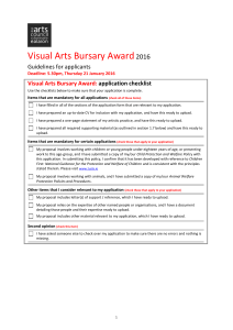 2016 Visual Arts Bursary Award Guidelines DOC