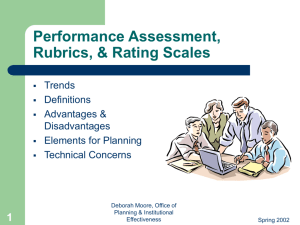 1 Performance Assessment, Rubrics, & Rating Scales