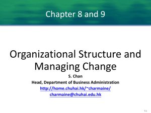 Organizational structure and Managing change