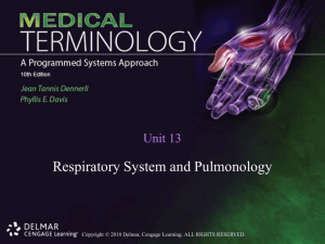 Unit 13 Respiratory System and Pulmonology