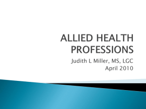 ALLIED HEALTH PROFESSIONS